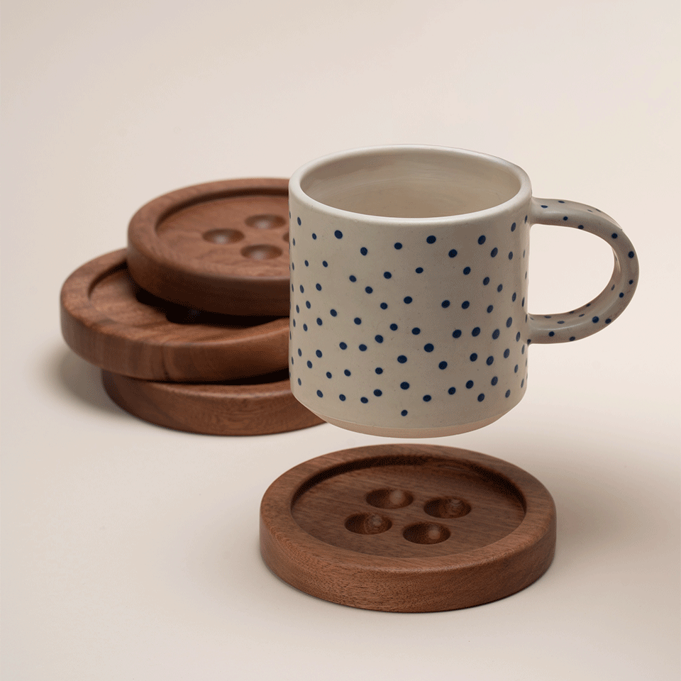 BUTTON COASTERS (4 PACK)