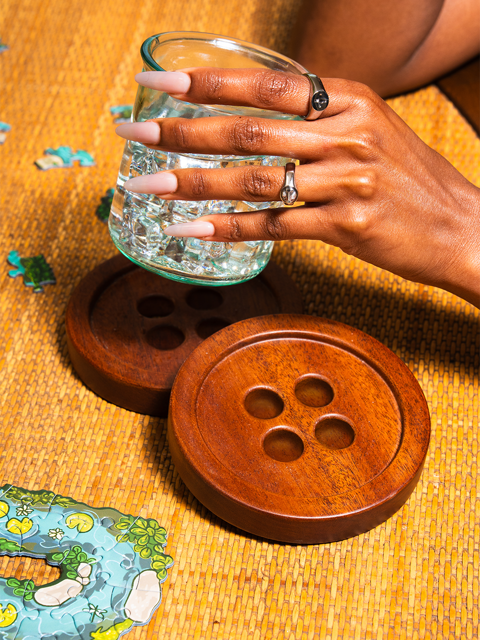 BUTTON COASTERS (4 PACK)