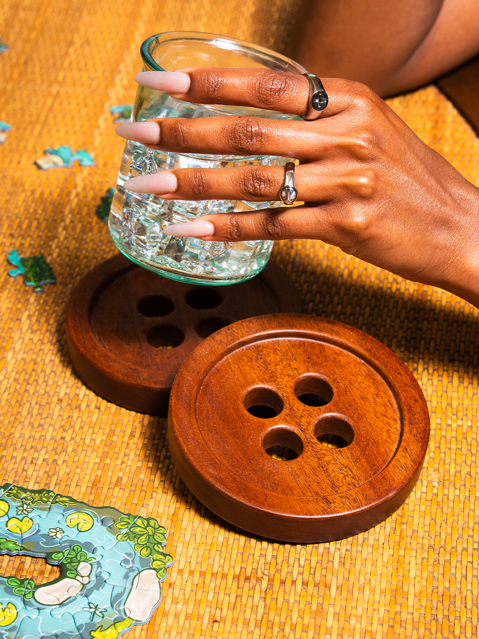 BUTTON COASTERS (3 PACK)