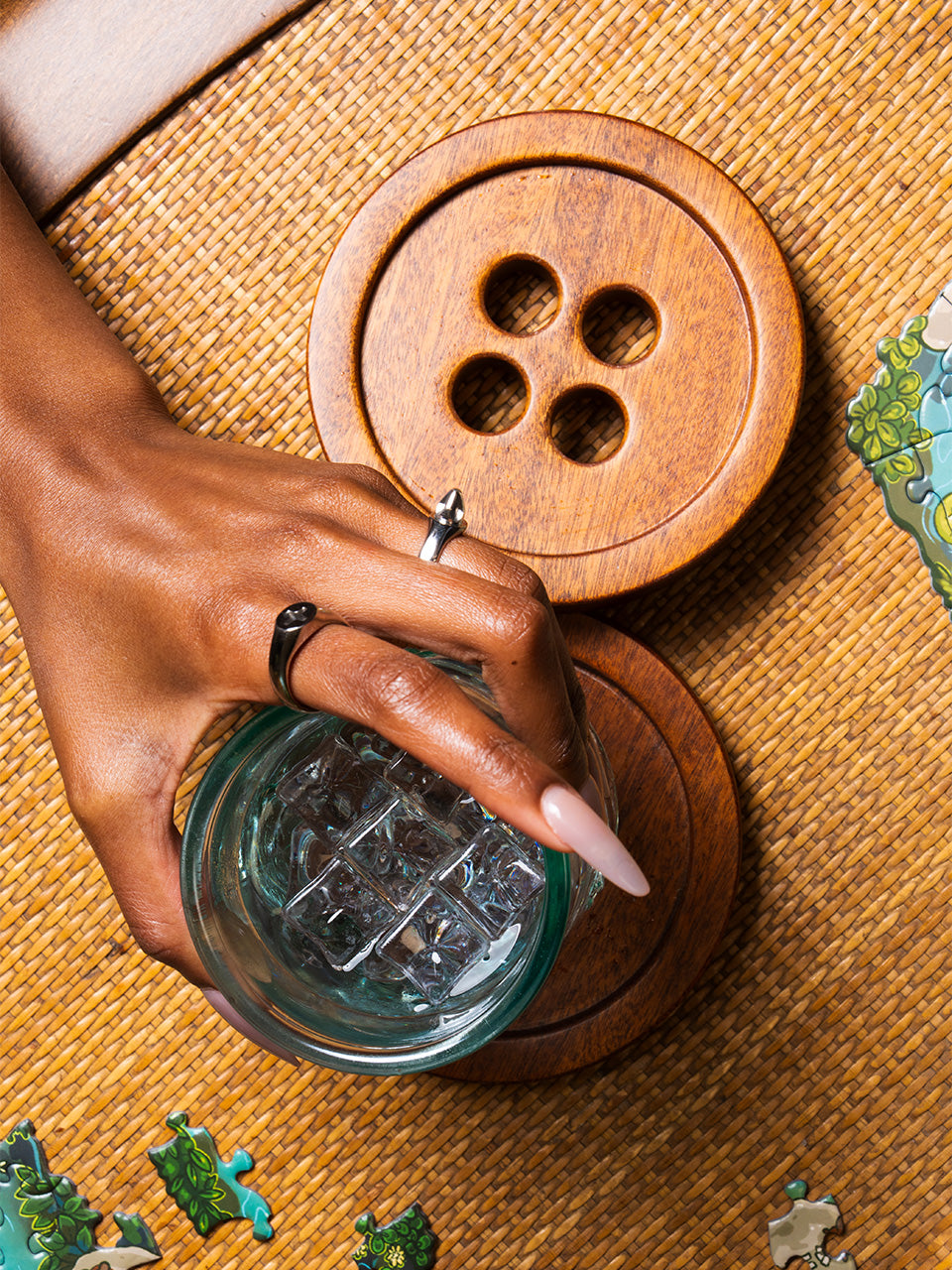 BUTTON COASTERS (3 PACK)